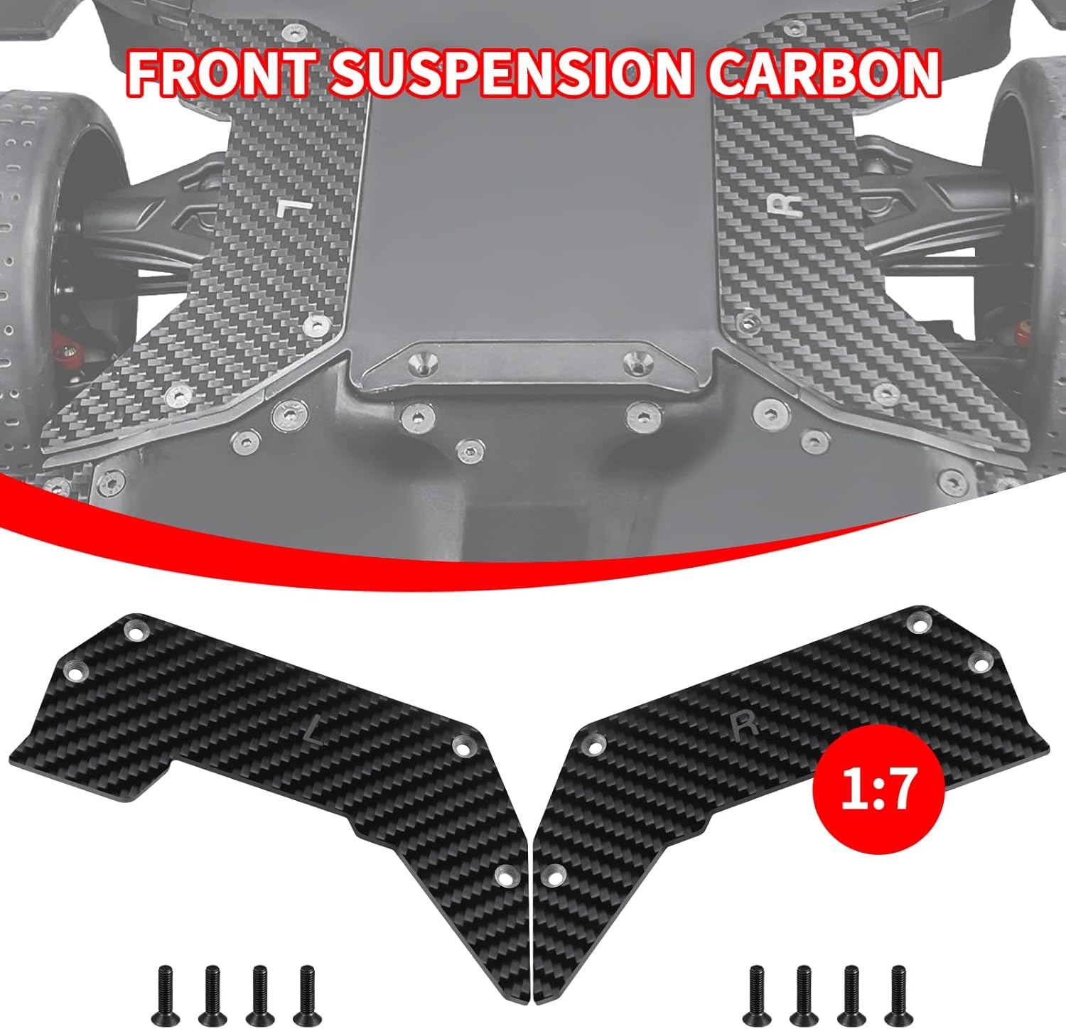 1/7th RC Car Carbon Fiber Air Dam Diffuser for 1/7 ARRMA Infraction 6S BLX