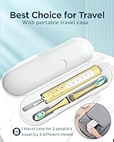 Vista 62 de Rtauys - Cepillo de dientes eléctrico y sónico M5 para adultos y adolescentes, con 8 cabezales de cepillo, de alta potencia, con estuche de viaje, 3