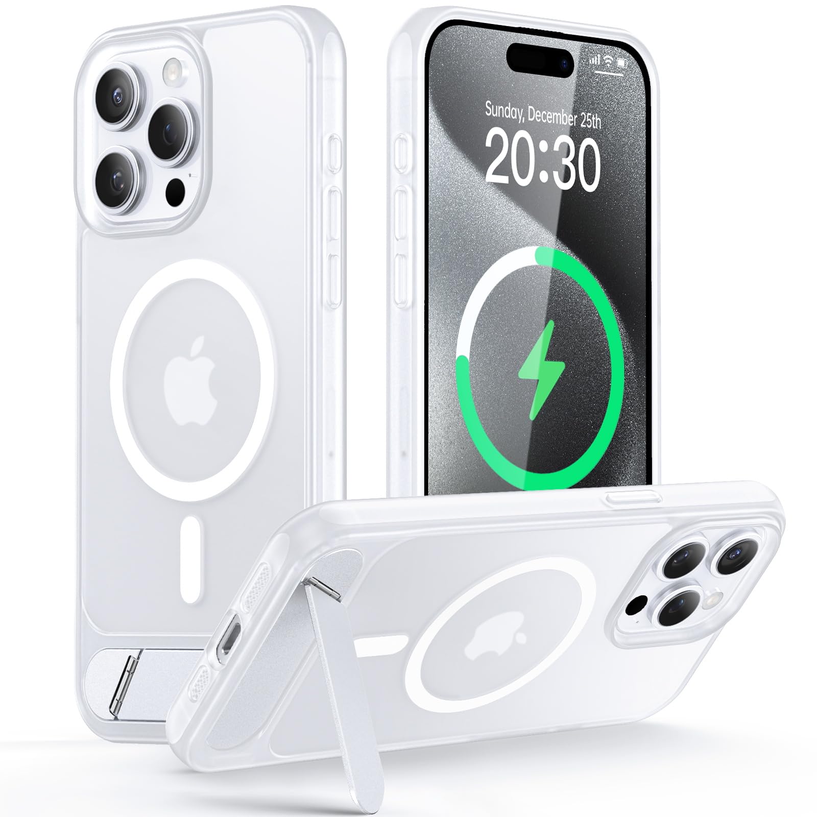 VENINGO Magnetic Case for iPhone 15 Pro Max Case 6.7" Compatible with Mag Safe, Military-Grade Protection with Built-in Kickstand,Skin Feeling,