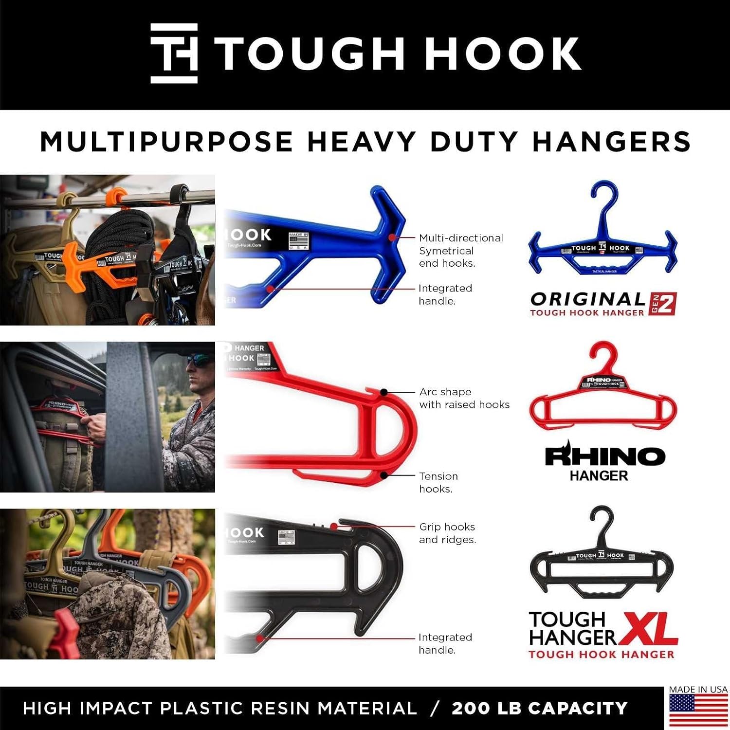 Rhino Tough Hook Heavy Duty Hangers: Weighted Vest & Body Armor, 1 Yellow
