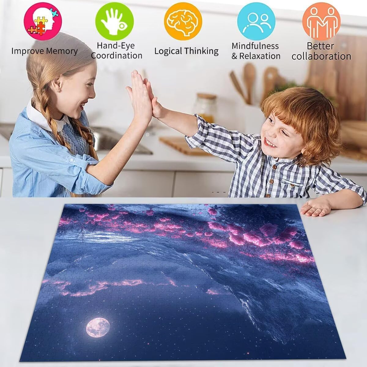 Puzzle Erwachsene 2000 Teile Sternenhimmel Blume Educa Jigsaw für Kinder ab 8 Jahren Mädchen Jungen, Erwachsene Impossible Klassische Puzzles Schwer, Anspruchsvoll Spielspaß, Geschenke 70x99cm t-966