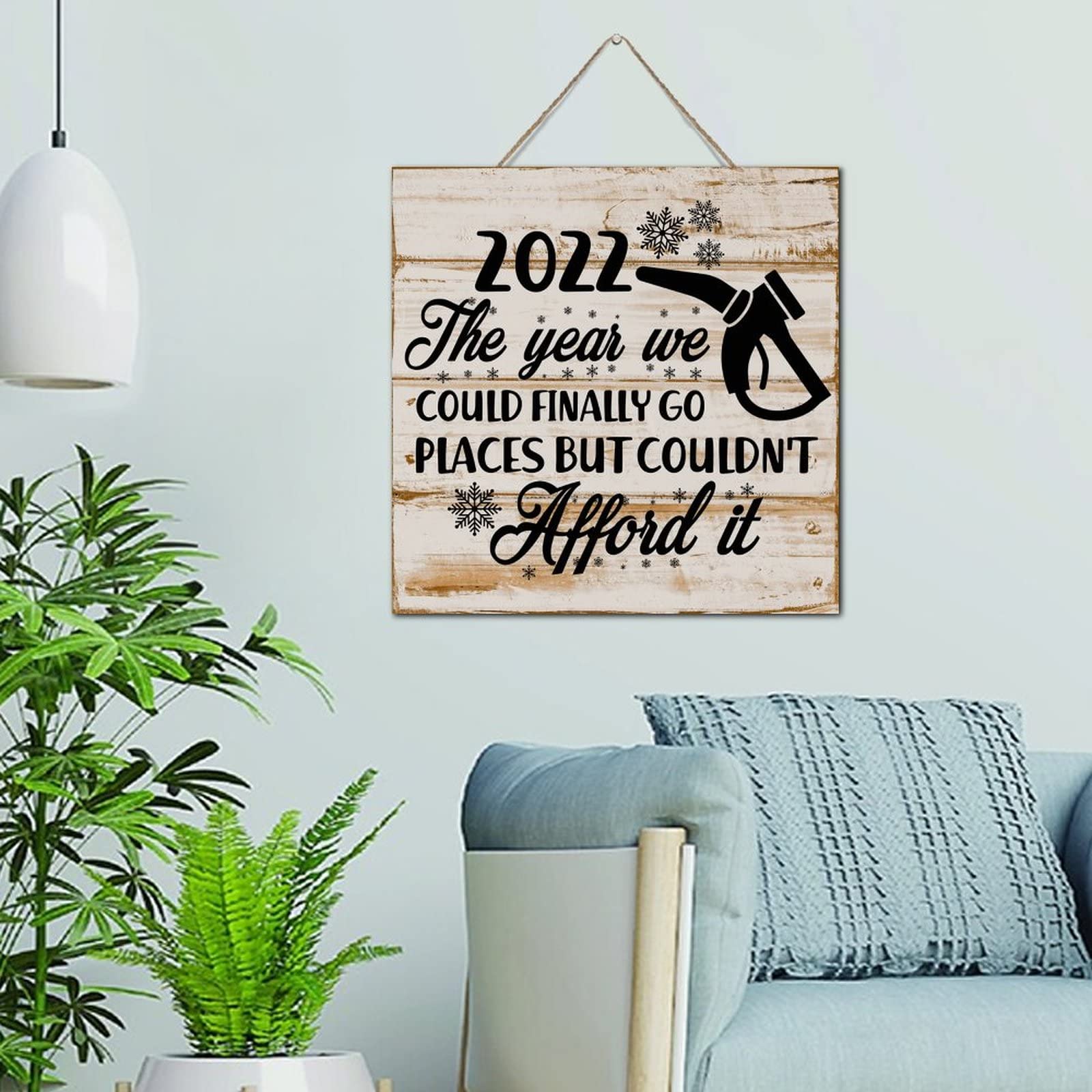 Panneau en bois souvenir humour 2022 pour décorer votre maison