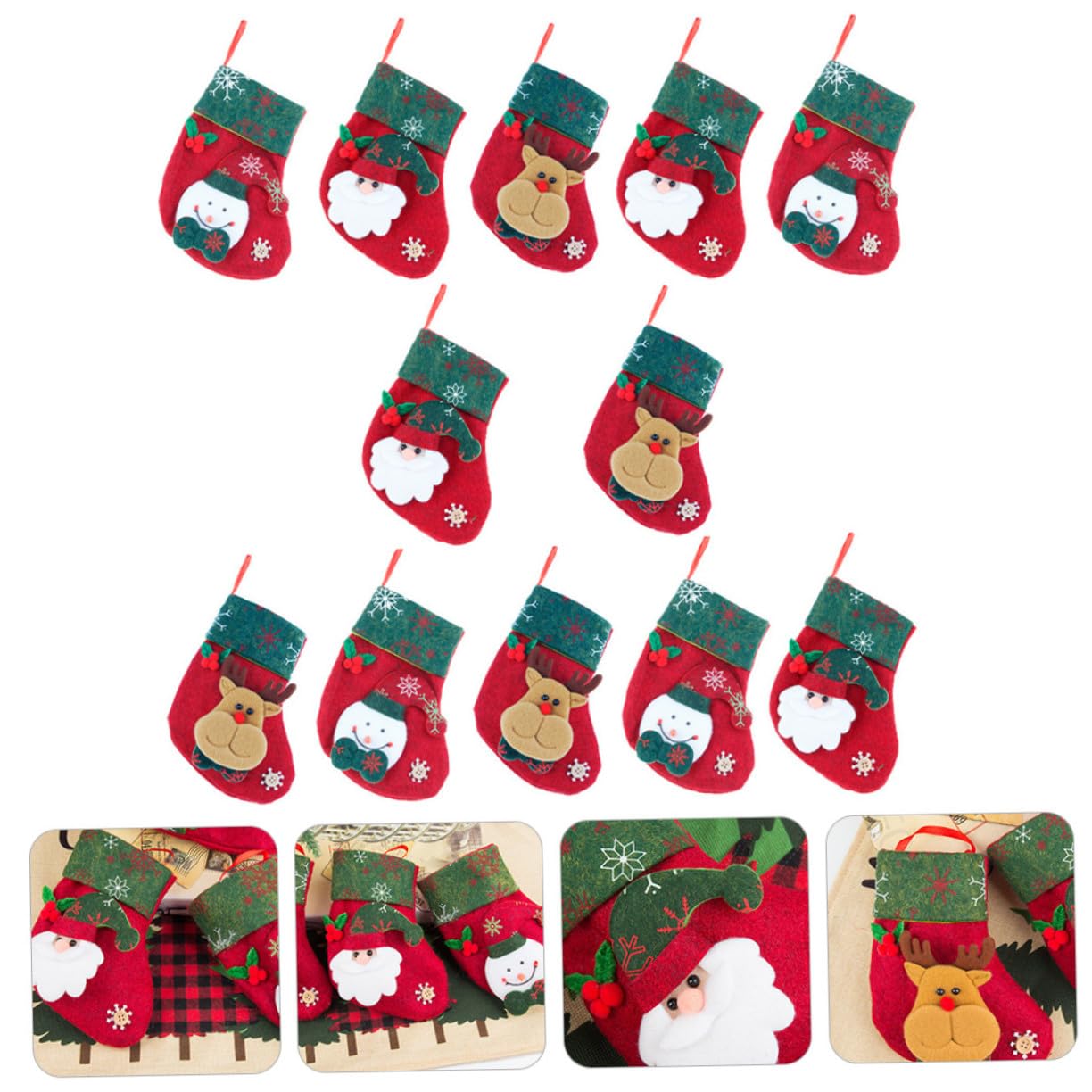 12stücke Teiliges Kleine Geschenktüten Aus Leichtem Faltbarem Material Als Weihnachtsbaum Anhänger Und Deko Für Kamin Und Festtage