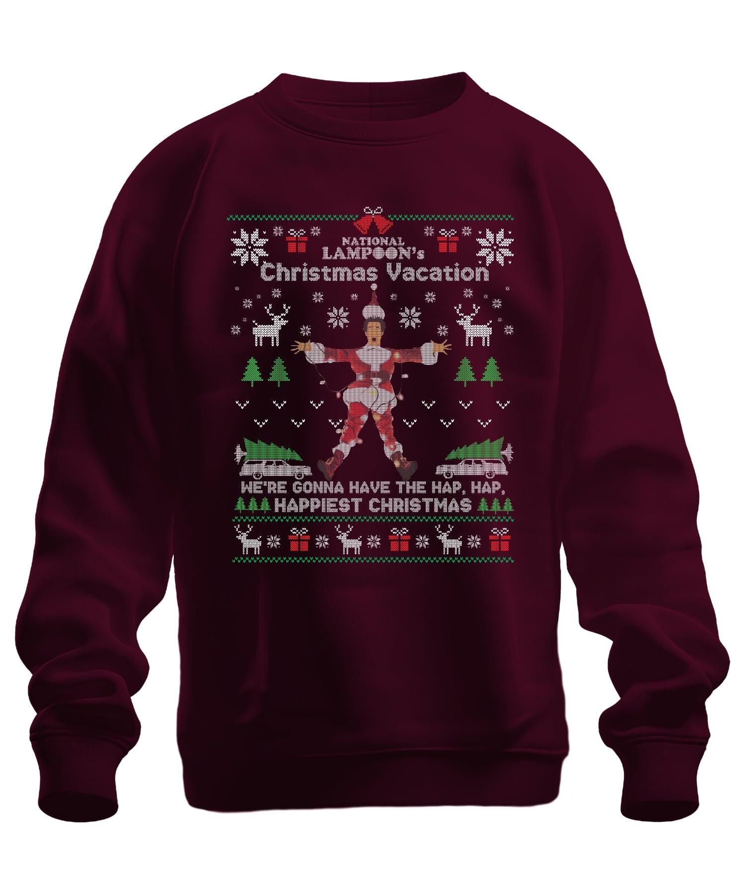 Printera Unisex Burgundy National Lampoons Christmas Vacation Clark Griswold Christmas Sweatshirt Pullover, Xl