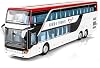 WangXLDD 1/32 Scale Double Decker Bus Model Tourist Coach Hybrid Bus Simulation Alloy Vehicles Car Model Vehicle for Birthday Present Car Model(Blue, Gold, White)