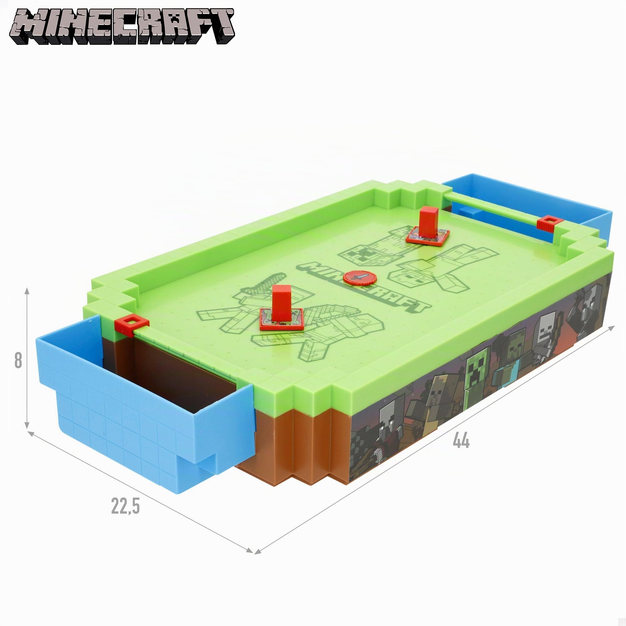 COLORBABY Minecraft Air Hockey Table électronique, Overworld, Surface Air, Marqueur, Design Premium, Licence Officielle, Jeux de Table électroniques, Jouet Collection, Enfants, Adultes (77715)