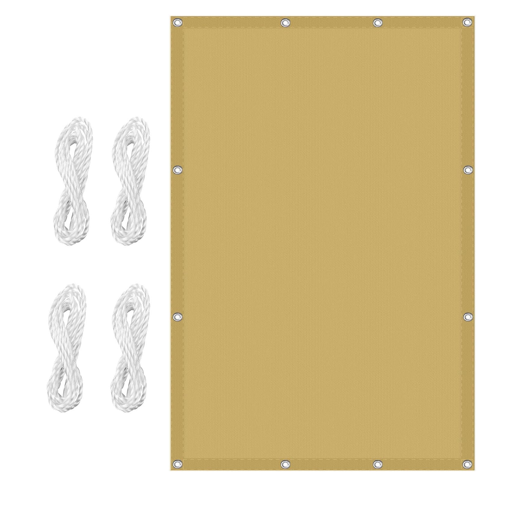 Voile d'ombrage imperméable 200x210 cm en polyester anti-UV pour terrasse jardin