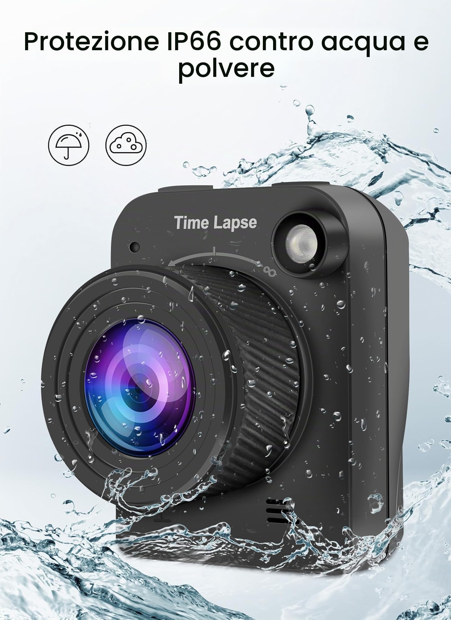 Fotocamera Time Lapse 4K per Edilizia, 32 MP, Autonomia 180 Giorni, Sensore a Luce Stellare, Impermeabile IP66, con Schermo LCD da 2,0 Pollici (512 GB), per Crescita Piante/Astrofotografia/Cucina
