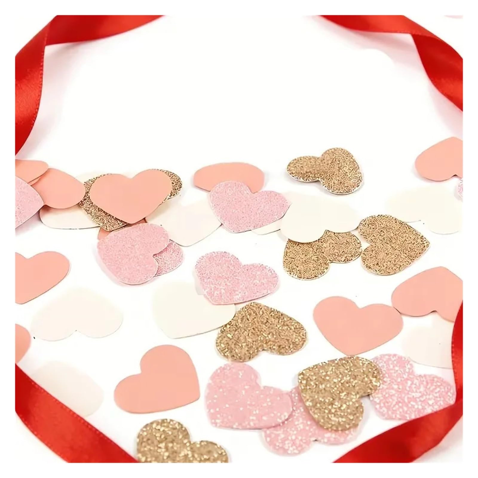 Confeti Boda 300 confeti de corazón rosa, decoración mesa