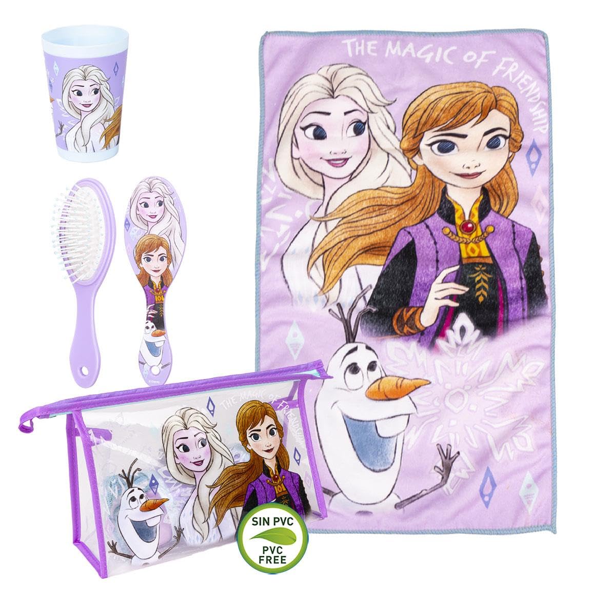 CERDÁ LIFE'S LITTLE MOMENTS Neceser de Aseo de Frozen - Cierre de Cremallera - 23 x 15 x 8 cm - Incluye Accesorios - Diseño Impermeable - Ideal para Llevar de Viaje - Producto Original Diseñado en España