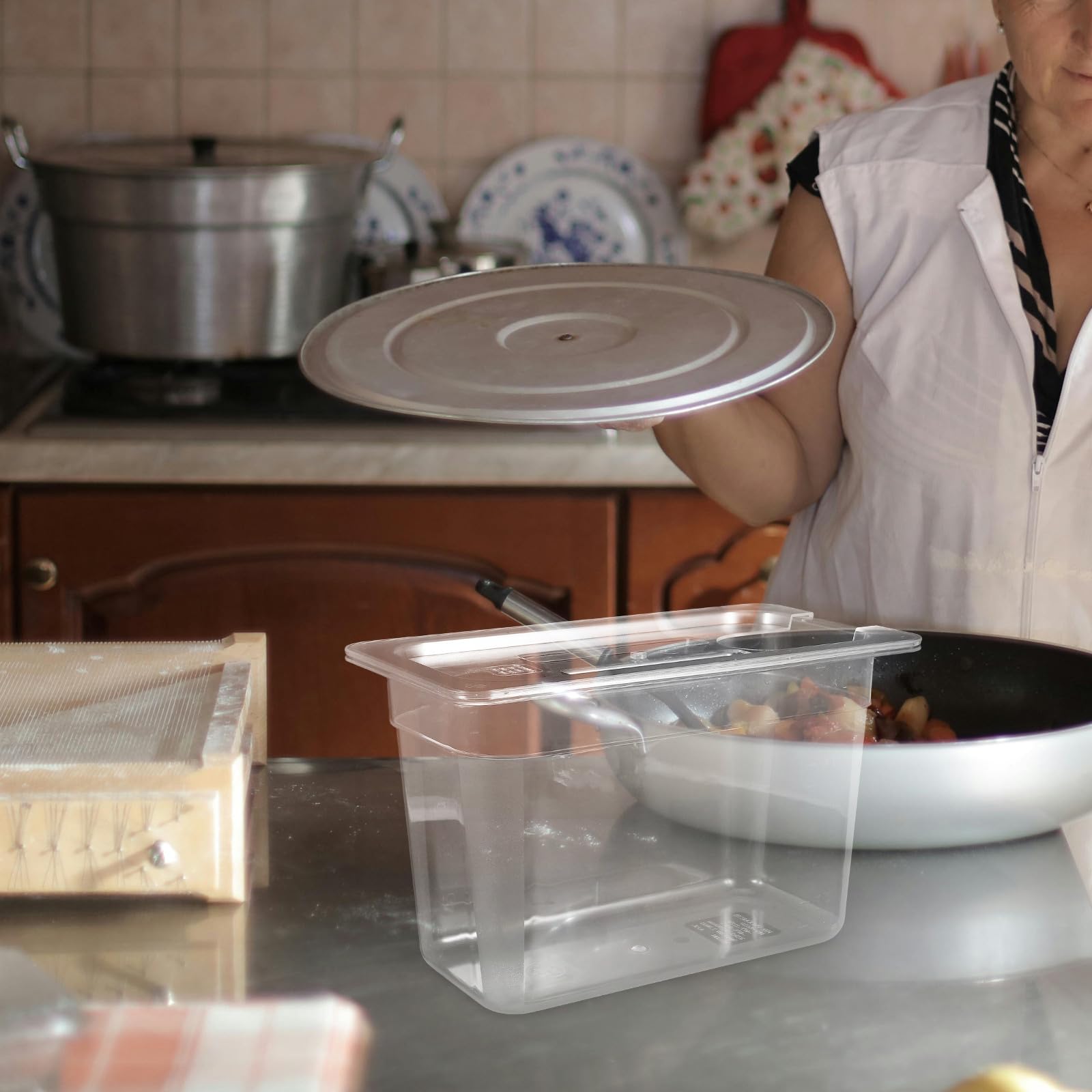PRETYZOOM Contenedor para Olla de Cocción Lenta 6 Litros Transparente Recipiente de Cocción Lenta Apto para Sous Vide Caja de Almacenamiento Práctica y Segura para Alimentos y Verduras