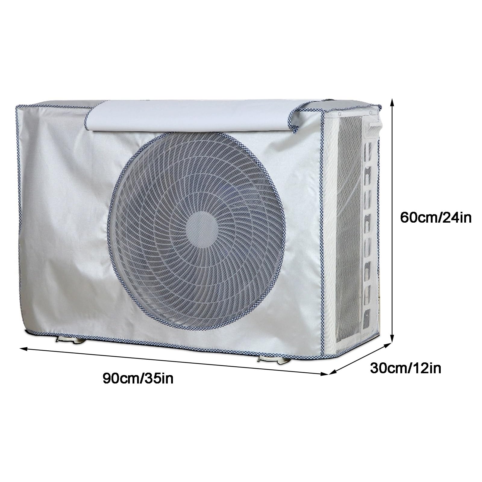 Cache Pompe Chaleur Piscine Housse Climatiseur Extérieur LXRHLIKG - Film Aluminium Ouate - 98x40x75cm - Protection Complète Protection Unité Extérieure Aluminium Imperméable Anti-feuilles