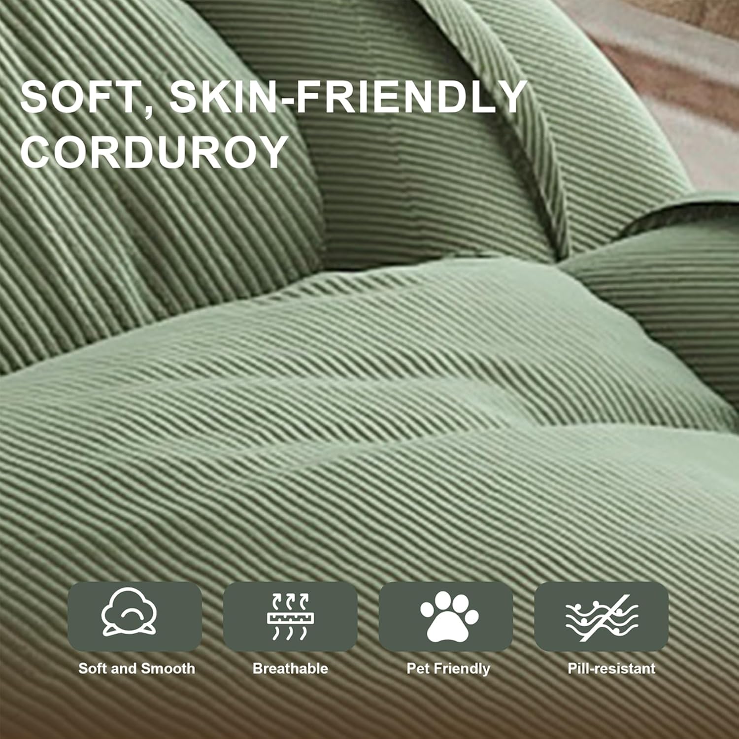 Human Dog Bed, Convertible Lazy Sofa Bed Floor Chair with 5 Adjustable Position, Lazy Floor Lounger with 2 Soft Pillows, for Bedroom, Living Room (Green)