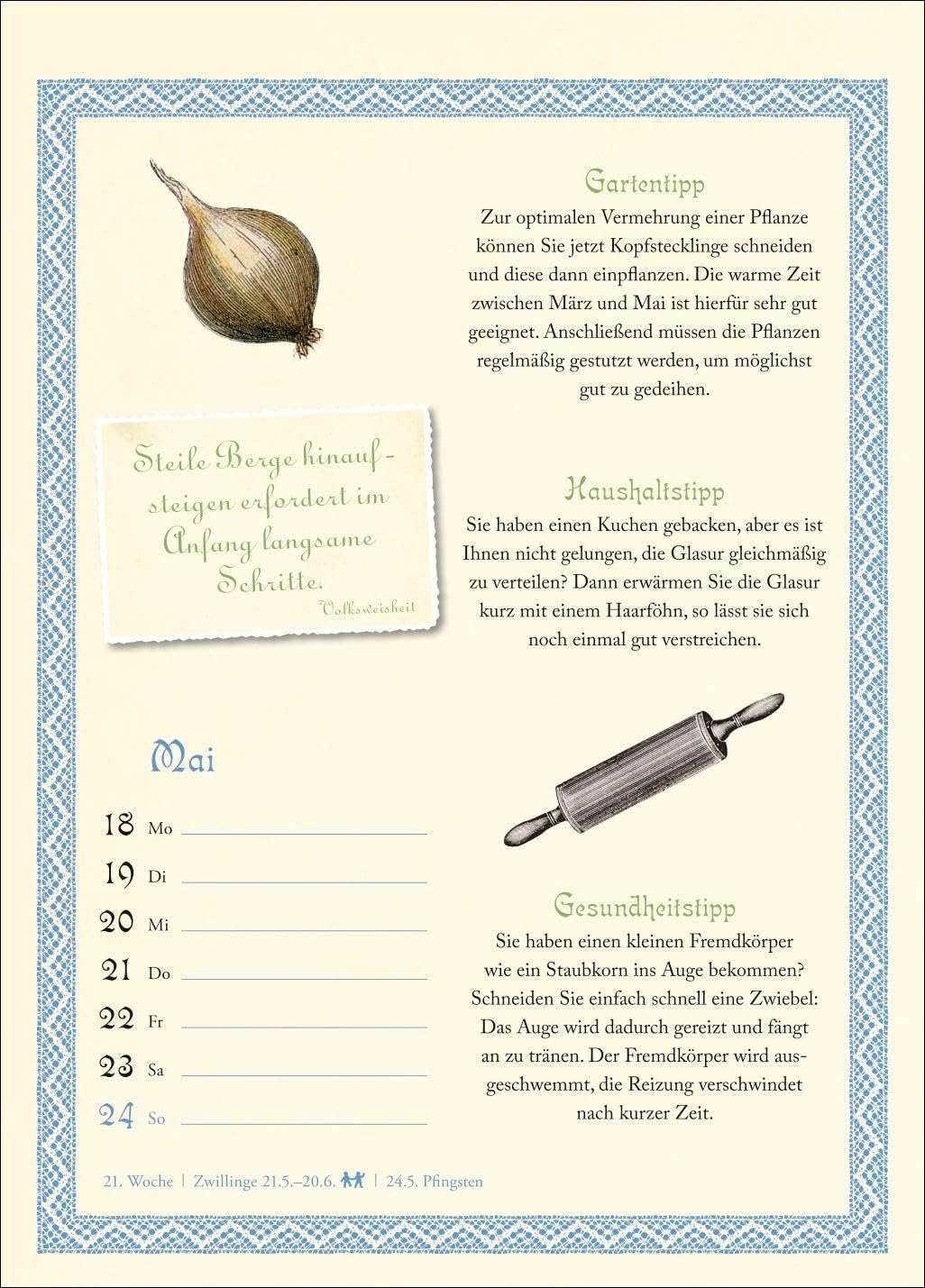 Was Großmutter noch wusste Wochenkalender 2026 - mit Tipps für Haushalt, Gesundheit und Garten: Nützlicher Nostalgie-Kalender 2026 voller praktischer Alltagstipps. (Wochenkalender Harenberg) - 3