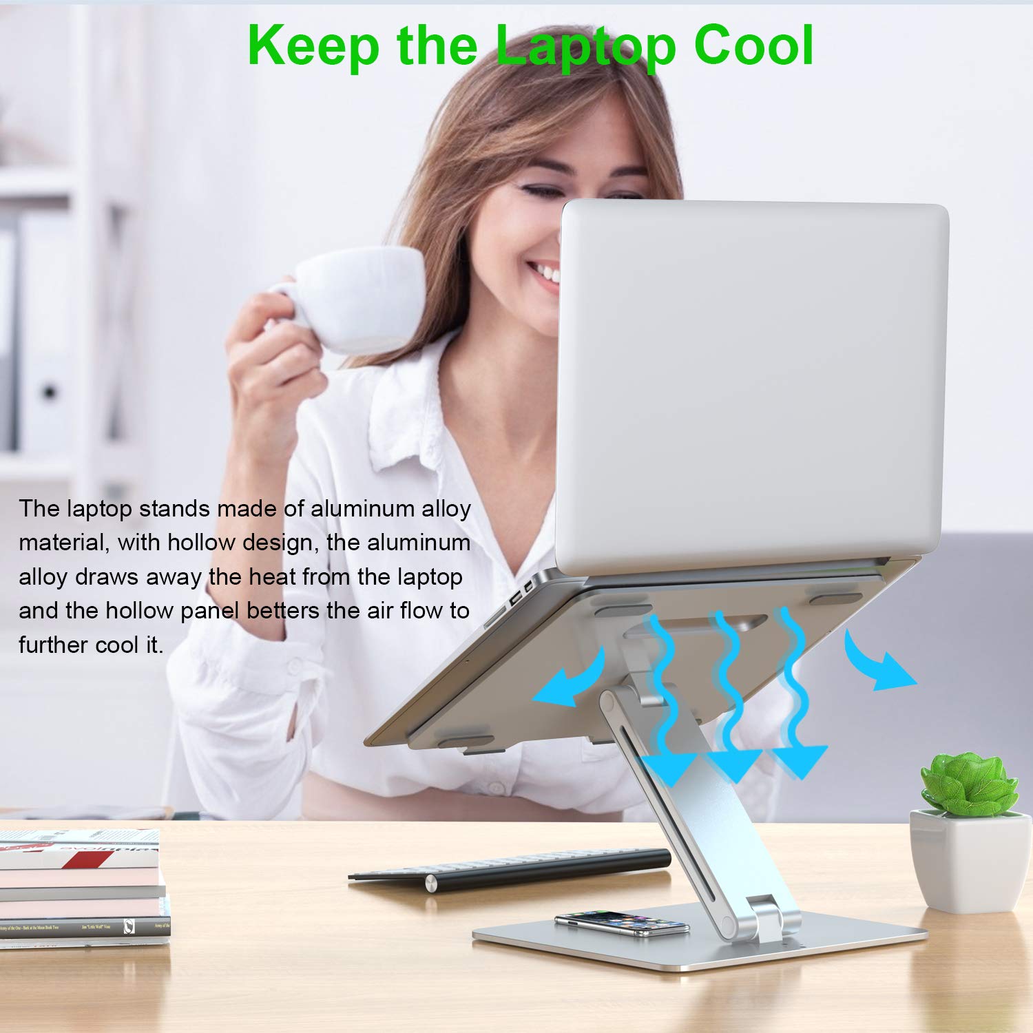 Jubor Laptop Stand, Ergonomic Computer Stand Aluminum Laptop Mount