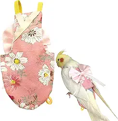 Fraldas para pássaros, roupas de papagaio para periquitos quaker, calopsitas, roupas de papagaio (rosa A, GG)