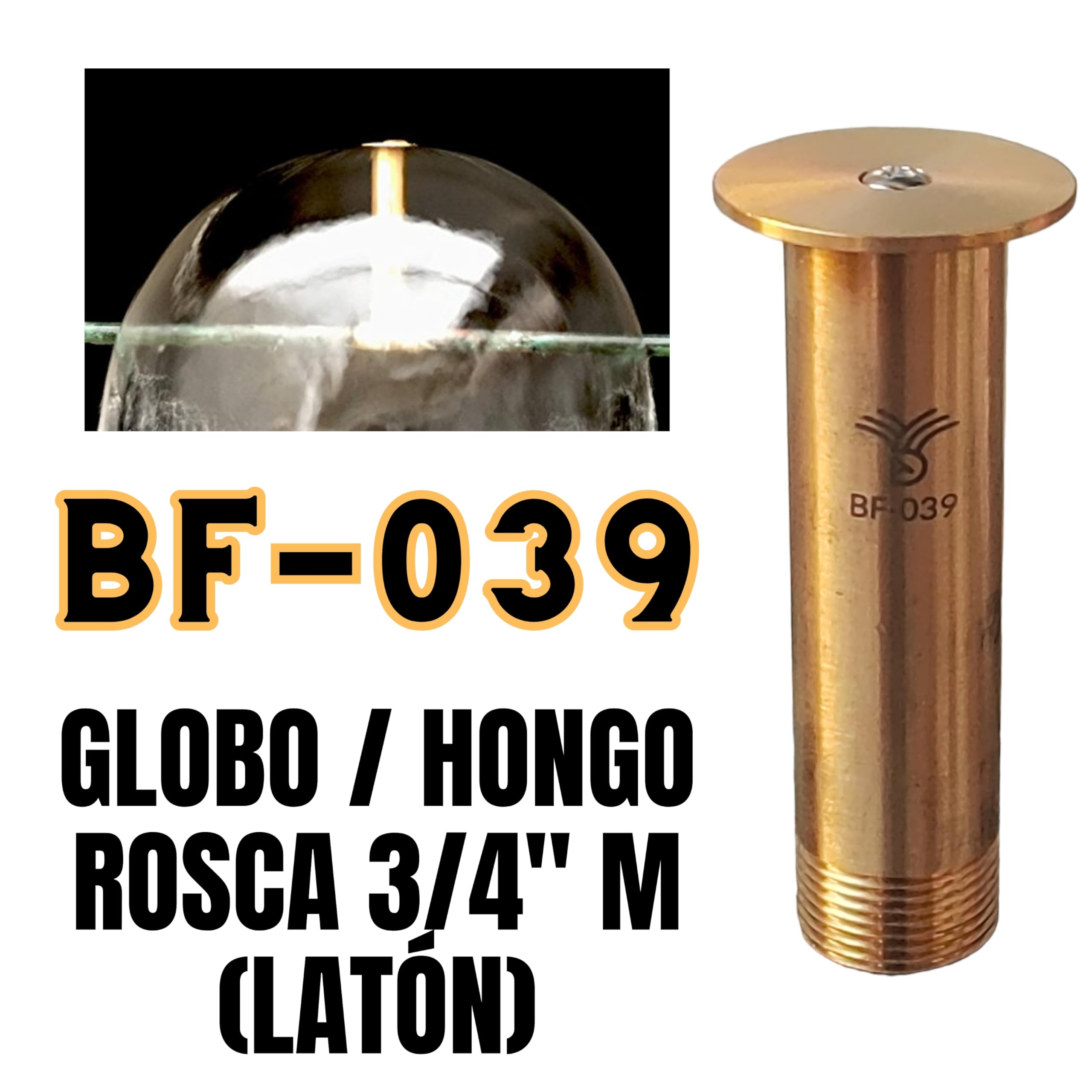 Boquilla Rociadora de Fuente de Agua de Latón, Cabezal Ajustable para Jardín, Estanque, Piscina, Parque, Museo, Decoración Exterior y Paisajismo (BF-039)