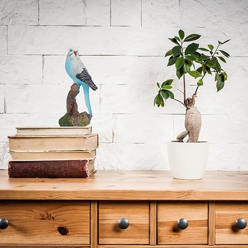 Miniatura 6 de Cabilock Decoración de césped Estatua de loro de pájaro tropical, estatua de loro de guacamayo de bosque lluvioso que se posa en una rama de árbol,