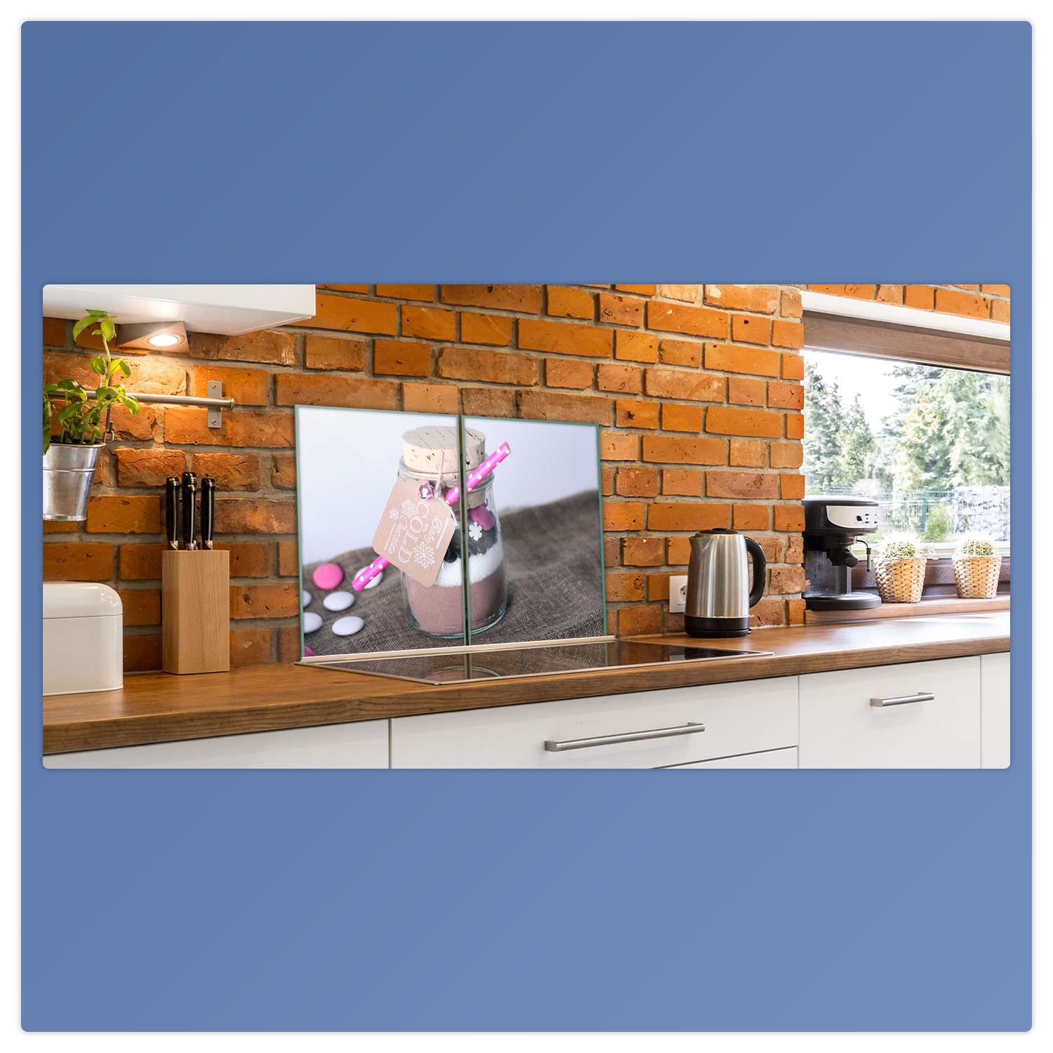 decorwelt Placa para Cubrir la vitrocerámica, 2 Piezas, 2 x 40 x 52 cm, para cocinas de inducción, Color marrón