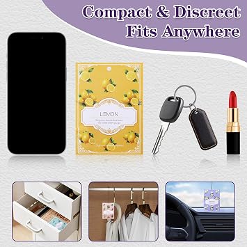 Lavender Sachets for Drawers and Closets - 12 Pack Long Lasting Odor Eliminator Bags, Natural Fresh Scent for Wardrobe, Storage, Car & Home, Air Freshener Sachets