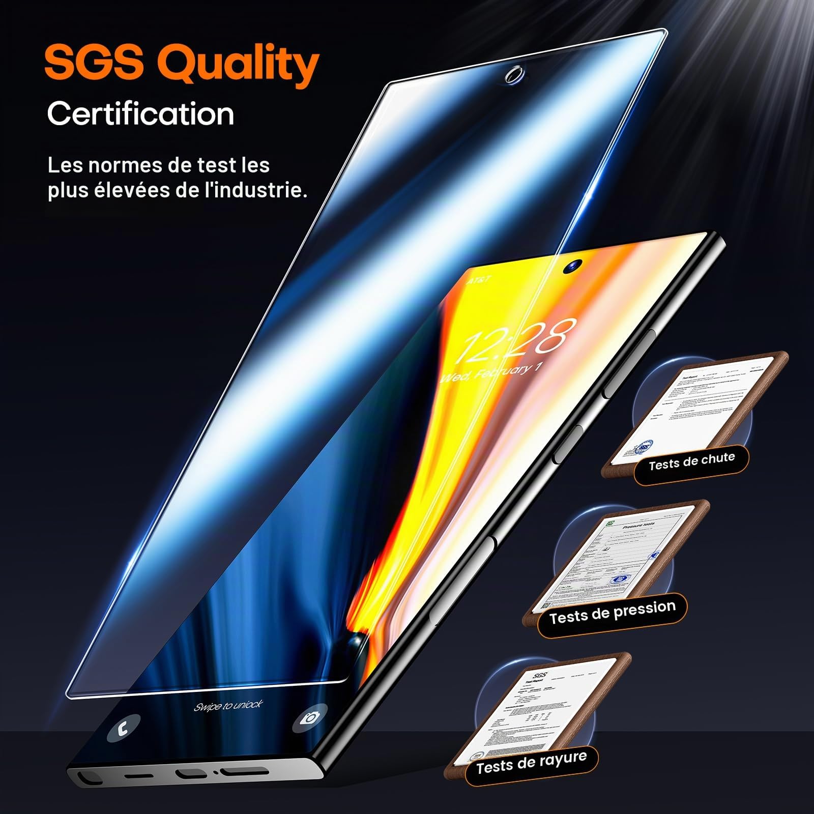 LϟK Lot de 2 Verre Trempé pour Samsung Galaxy S24 Ultra Écran Anti Espion