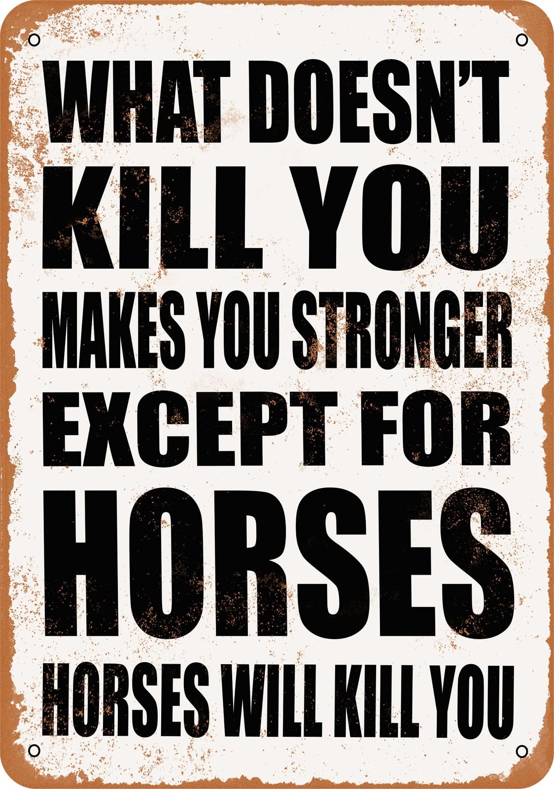 Metal Sign - HORSES Will Kill You - Vintage Look home decor