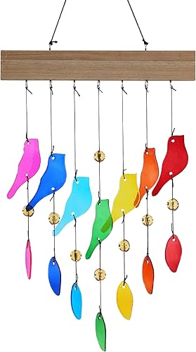 Miniatura 11 de Campanillas de viento de vidrio coloridas, 20 pulgadas, decoración de jardín para patio y hogar (estilo 1) Estilo1,estilo
