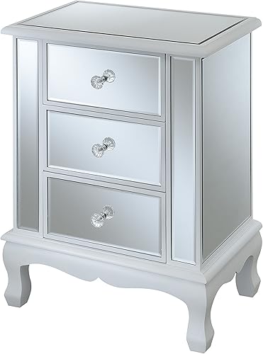 Miniatura 7 de Convenience Concepts Gold Coast Collection Vineyard gabinete con espejos, Madera Blanco desgastado/espejo,Plata antigua/espejo,Gris
