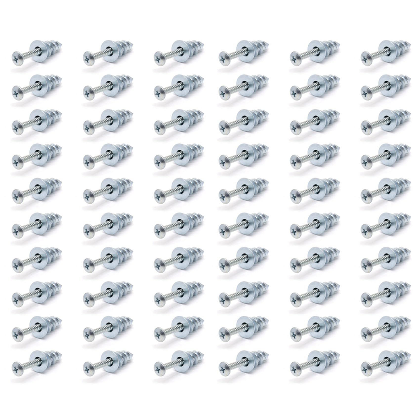Jnchdghwa Silver Zinc Self-Drilling Drywall/Hollow-Wall Anchor Kit With Screws (60 Pcs)