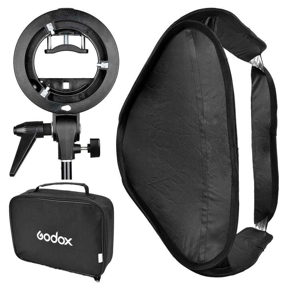 GODOX 60x60 Pieghevole Universale Softbox Con S Stile Staffa Speedlite Per Flash Bowens Supporto Accessori Direction Regolabile Con Tarion Flash Diffusore