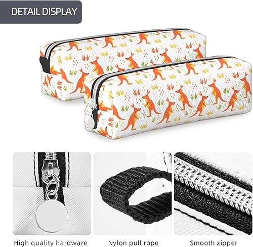 Miniatura 6 de Canguro Animal Patrón Estuche Con Cremallera Cuero Lápiz Bolsas Caja Organizador Cosmético Maquillaje Bolsa Bolsa de Almacenamiento