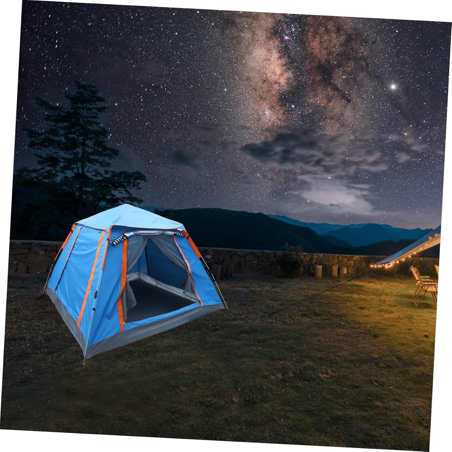 Folding Camping Tent Person Capacity Oxford Easy to up Outdoor Camping