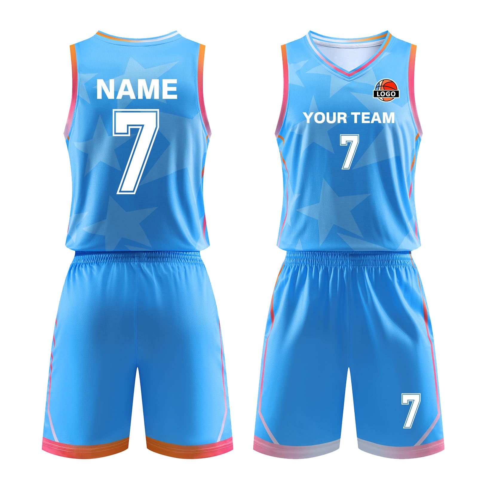 Custom Basketball Uniform Sets with Logo Name Number Team Custom Basketball Jersey Personalized for Men Women Girl Boy