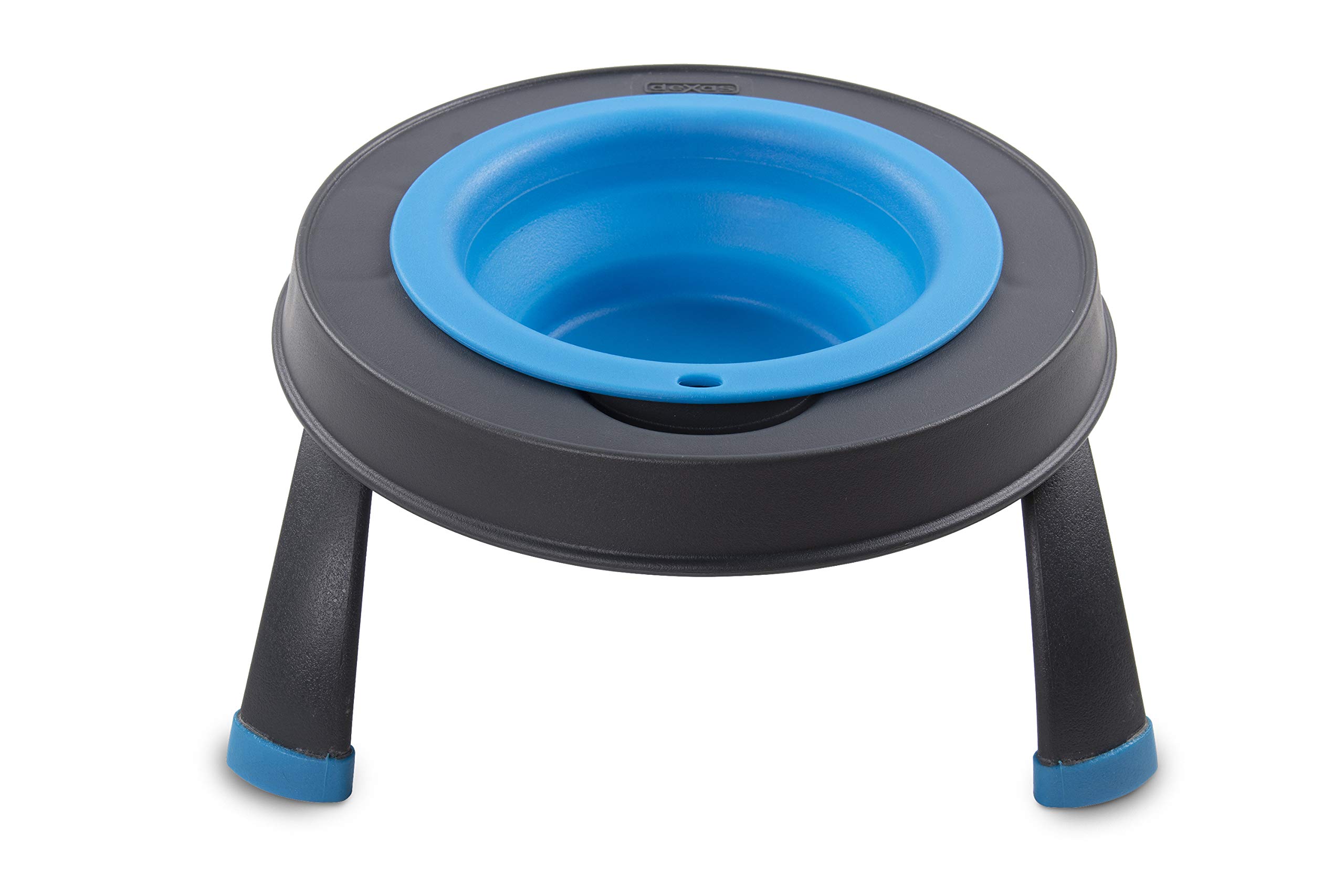 Dexas Pets Single Elevated Pet Feeder/Pet Bowl, I.5 Cup Capacity, Pro Blue, Small