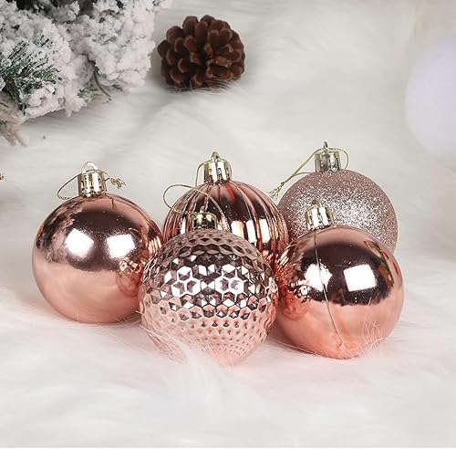 Miniatura 37 de YYCRAFT Adornos de bola de Navidad de 34 quilates de 1.2 pulgadas para árbol de Navidad, decoraciones de Navidad, ganchos inastillables incluidos