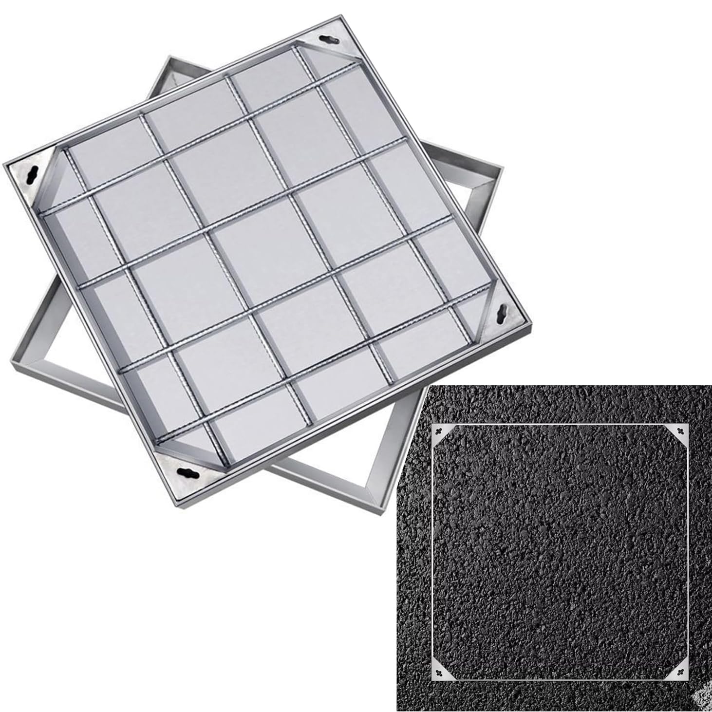 Tapa cuadrada de acero inoxidable de gran resistencia para tanques sépticos