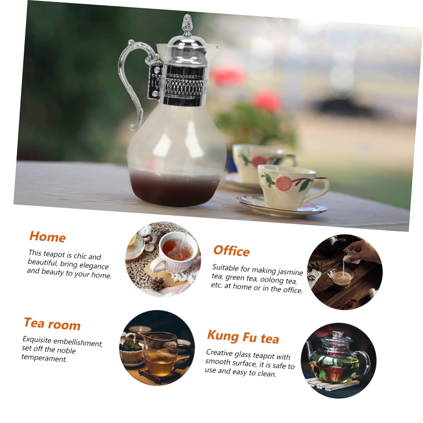 ORFOFE Jarra De Café De Vidrio Templado Asa Ergonómica Cafetera Europea Estilo Vintage Para Hogar y Restaurantes