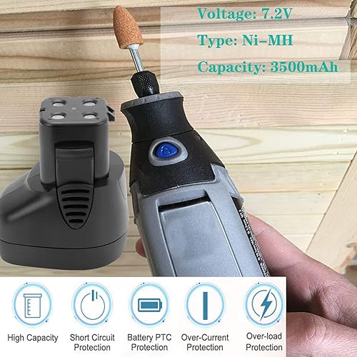 Miniatura 2 de CREABEST 2 paquetes de 7.2 voltios 3500mAh Ni-MH compatibles con Dremel MultiPro modelos de herramientas rotativas inalámbricas compatibles con