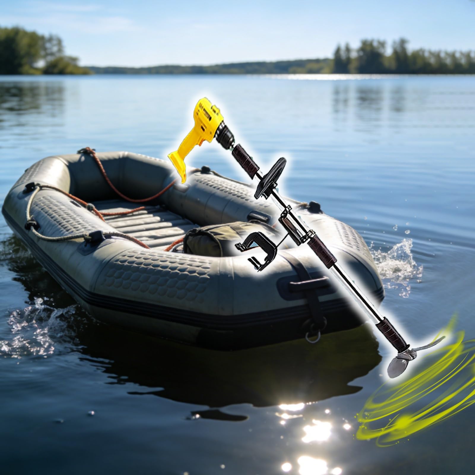 Moteur de pêche à la traîne pour kayak avec hélice pour perceuse électrique