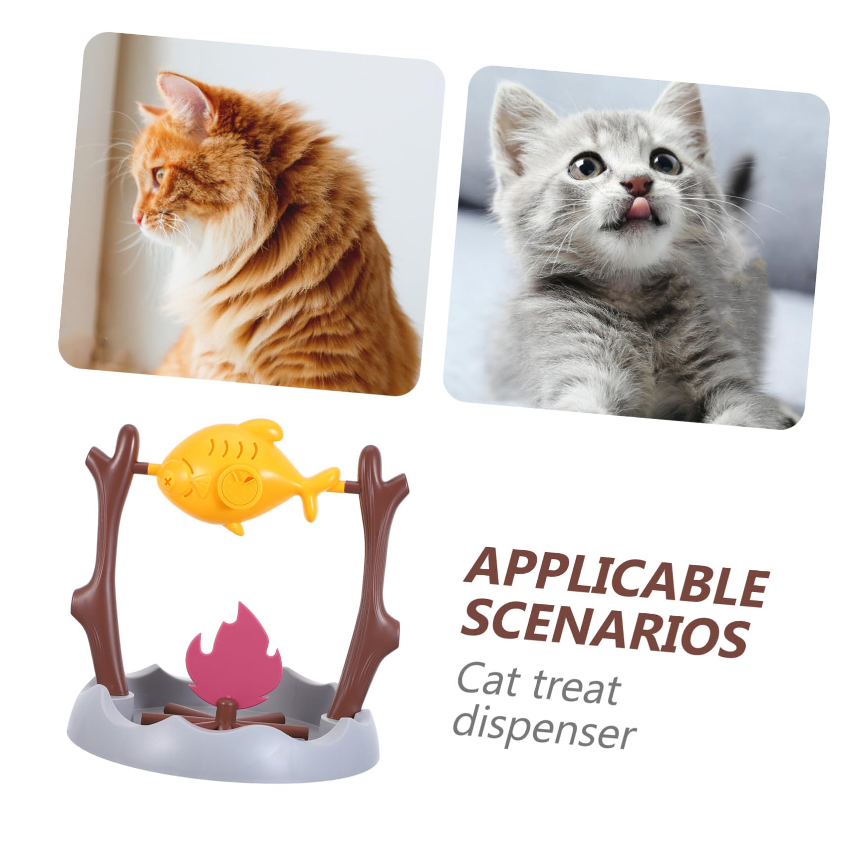 Alasum Interaktiver Katzenpuzzlespielzeug Leckerli Spender aus Abs mit Drehbarer Fleischform für Indoor Kontrollierte Portionierung und Visuelle Beschäftigung