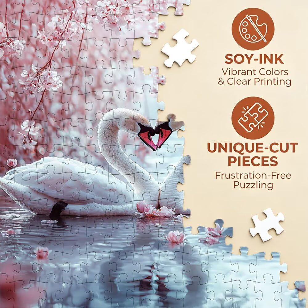Puzzle 2000 Pezzi, Fiori Di Pesca Cigno 3D Puzzle per Adulti Impegnativo, Educa Puzzles Artistico, Divertente E Stimolante Puzzles Decorativo per La Famiglia, Regalo e Decorazione Pareti DX0YL6-882