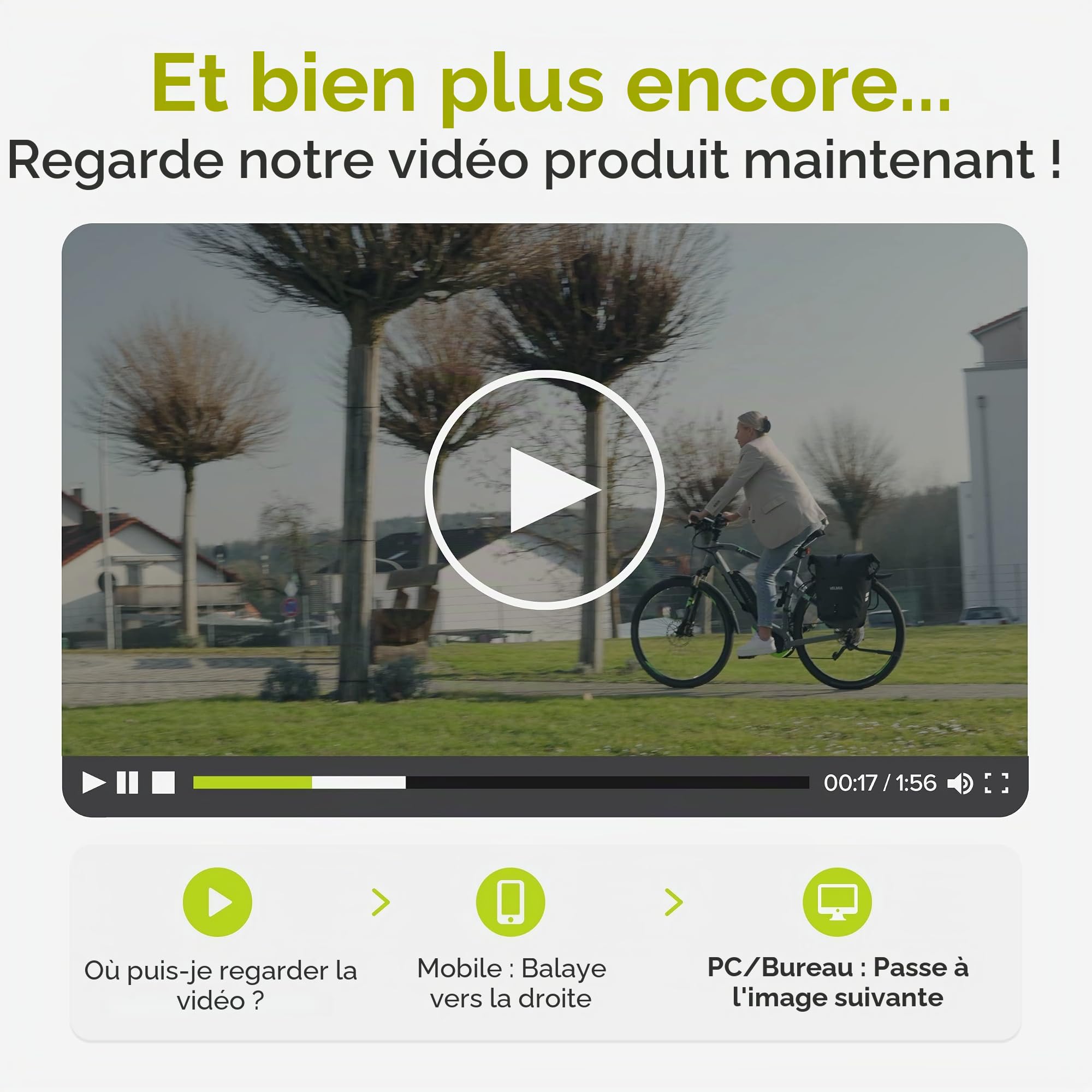 Velmia Sac de vélo étanche pour porte-bagages avec poignée de transport