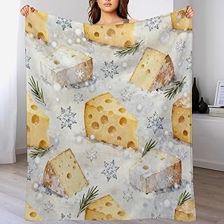Throw Blanket Cheese Snowflakes Winter Blankets Soft Warm Cozy Flannel Blankets for Couch Sofa Bed Livingroom Travel Home Decor 50"x60"