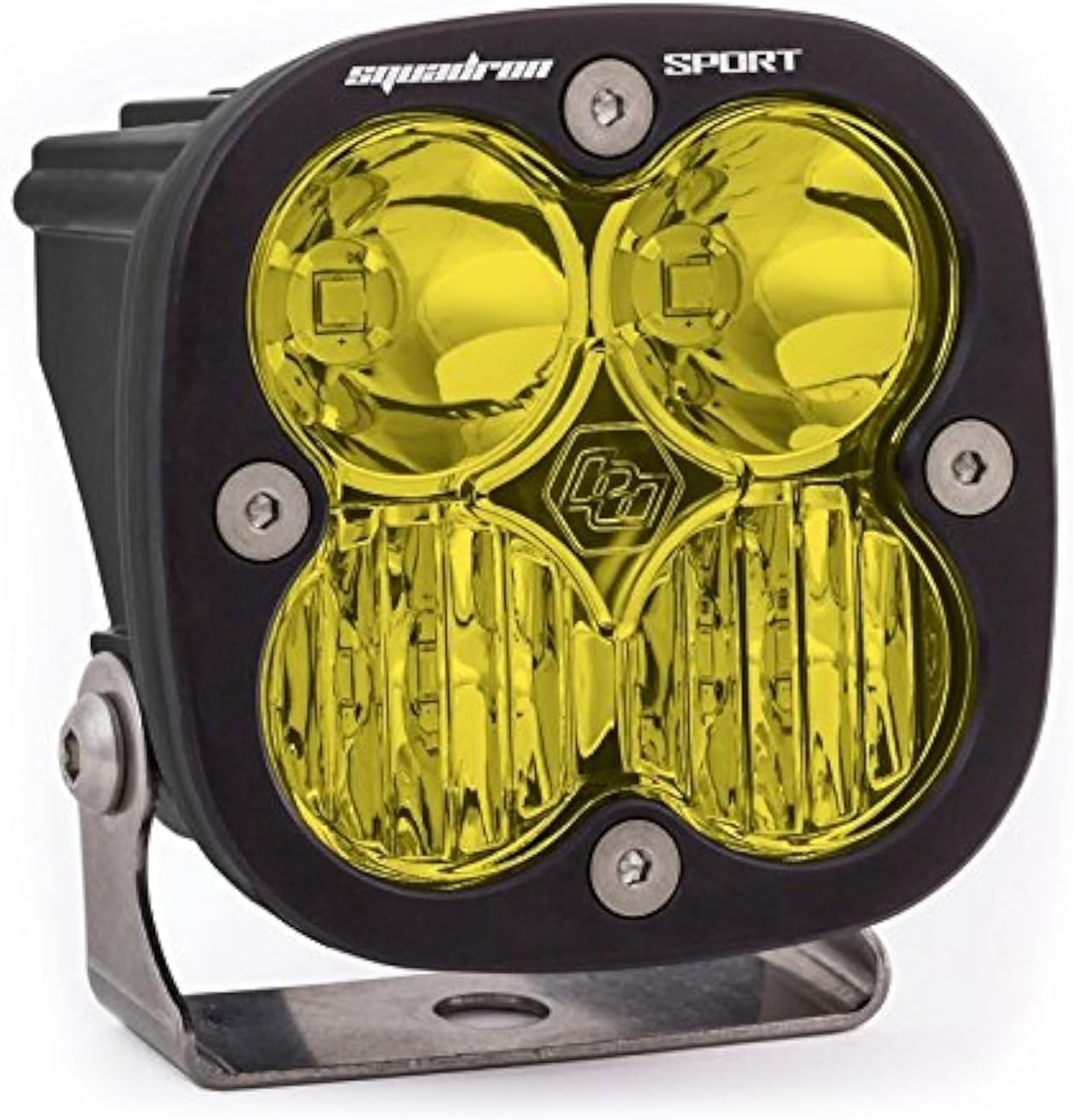 Baja Designs Squadron Sport LED Light Pod, Off Road LED Lights, Driving Headlights for Truck, SUV, Super Bright Driving/Combo Long Beam Pattern, Includes Mounting Bracket, Waterproof, Black, Amber