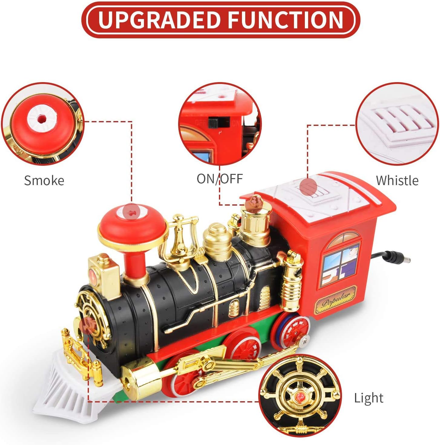 Victostar Christmas Train Set for Kids with Railway Tracks Playset with 4 Cars and 10 Tracks Chirstmas Gifts for Kids Boys Girls