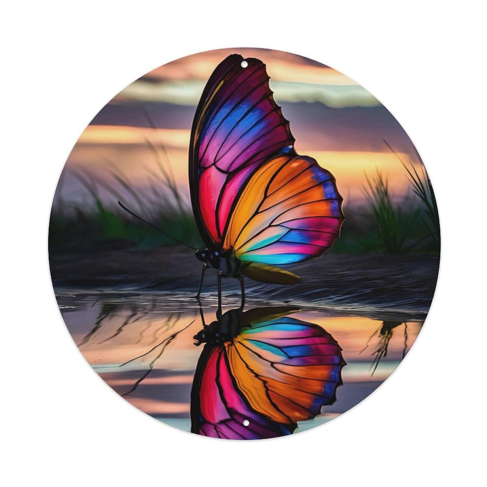 Animal Beautiful Butterfly Metal Tin Sign