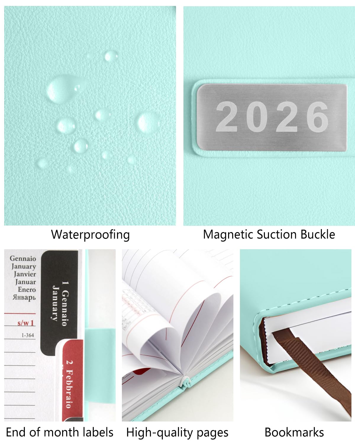 400 Pagine HW CASA Agenda 2026 Giornaliera A5,Festività (DE/IT/ES/EN/FR), Passante e Portapenna | Festività (DE/IT/ES/EN/FR), Riepiloghi Mensili | Gennaio-Dicembre