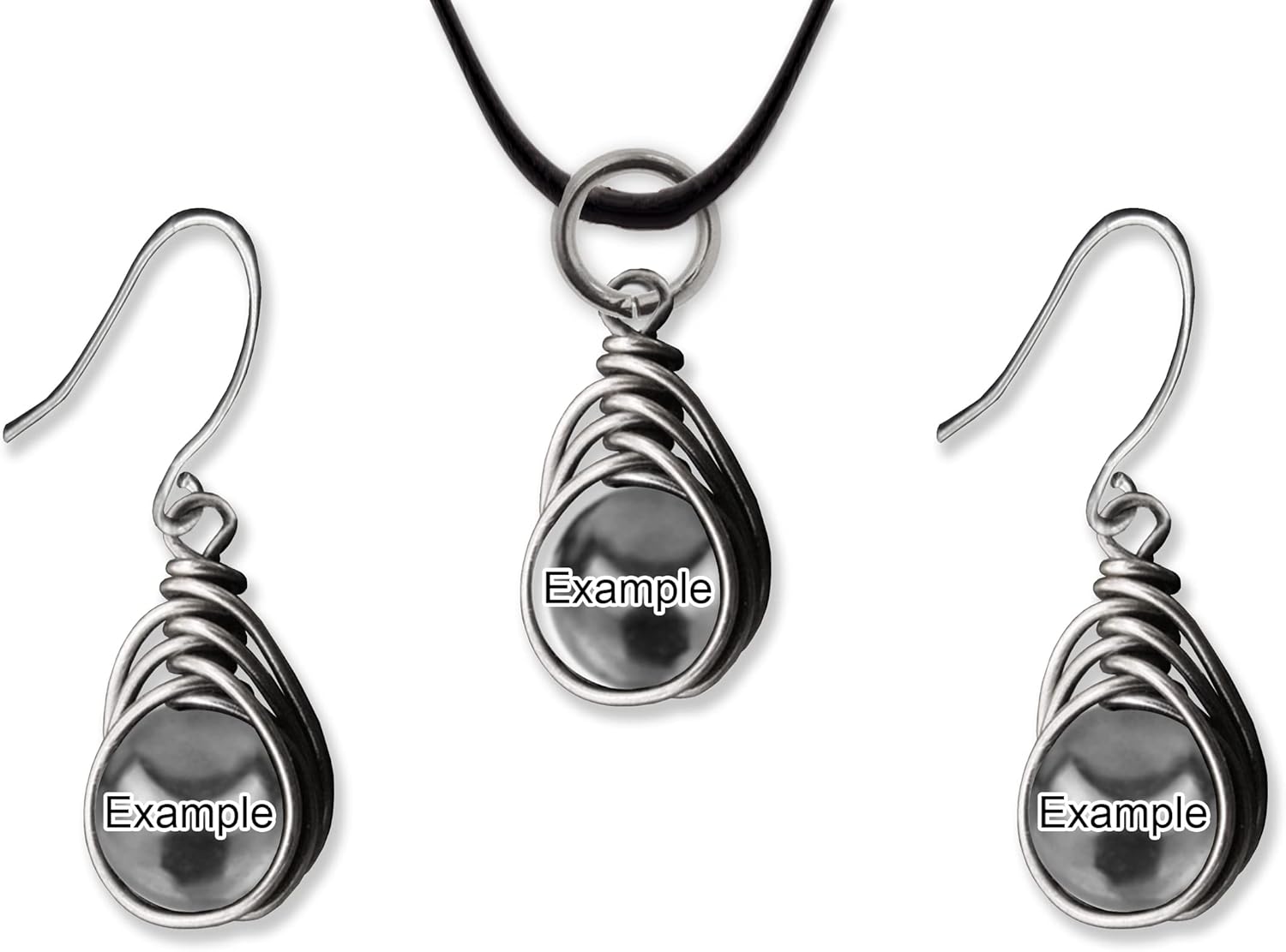 Spiderweb Rhodonite 6mm Herringbone Dangle Earrings in Steel, Copper, Bronze, Black Iron, Titanium, Sterling Silver, 14K Gold, Rose Gold, or Black Niobium Wire (Handmade),