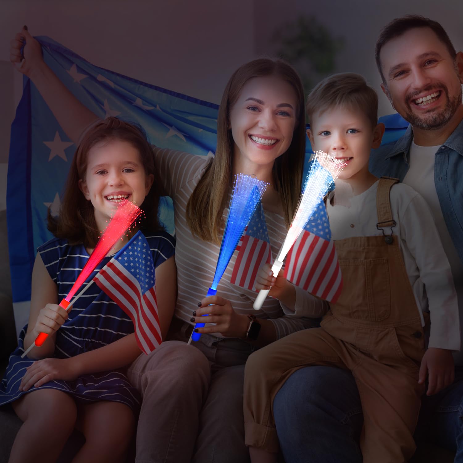 Lot De 12 Bâtons Lumineux En Fibre De Verre LED Glow In The Darkness Stick - Accessoires De Fête - Blanc - Mixte - Maison