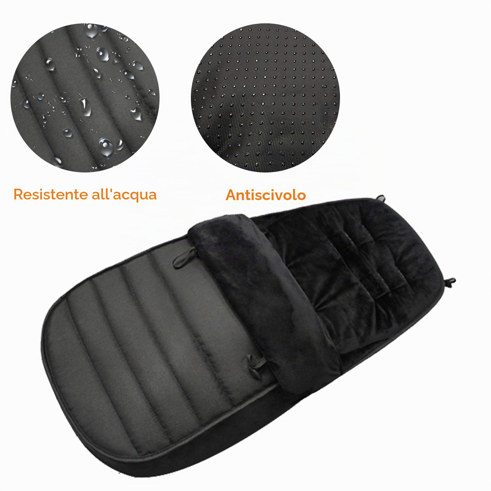 WD&CD Passeggino Coprigambe, Coprigambe Termico Universale per Passeggino, Impermeabile e Antivento, 2 in 1 Coprigambe Foderato in Vello di Corallo - Nero